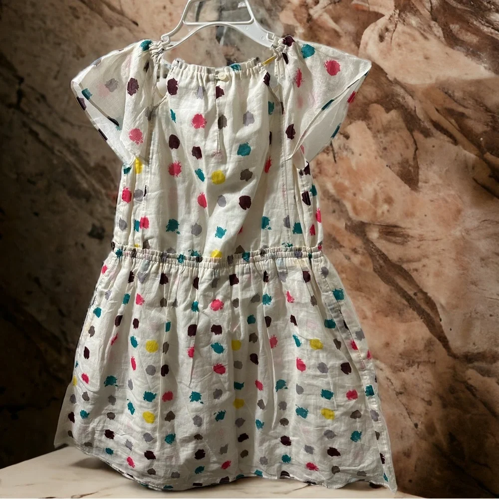 Burberry Maria Dot-Print Drawstring Waist Girl’s Dress Size 8Y - Picture 3 of 10